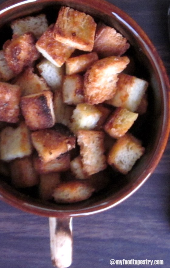 Flavored croutons goes great with some hot soup